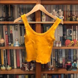 Mustard yellow tight tank top